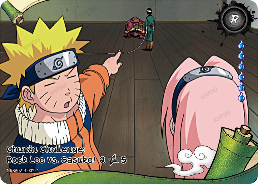 NRSA02-R-002L1 · Chunin Challenge: Rock Lee vs. Sasuke!
2/5 · R