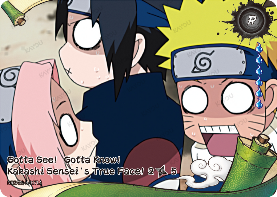 NREA02-R-017L1 · Gotta See! Gotta Know! Kakashi Sensei’s True Face!
2/5 · R