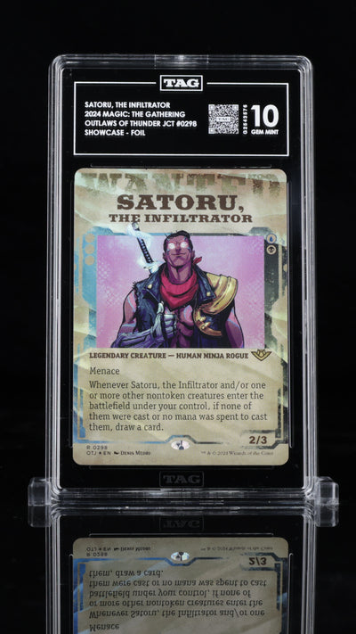 2024 Magic: The Gathering • Outlaws of Thunder Junction • Satoru, the Infliltrator (Showcase Foil) • #0298 • TAG 10 Gem Mint • G2543576 • POP 1
