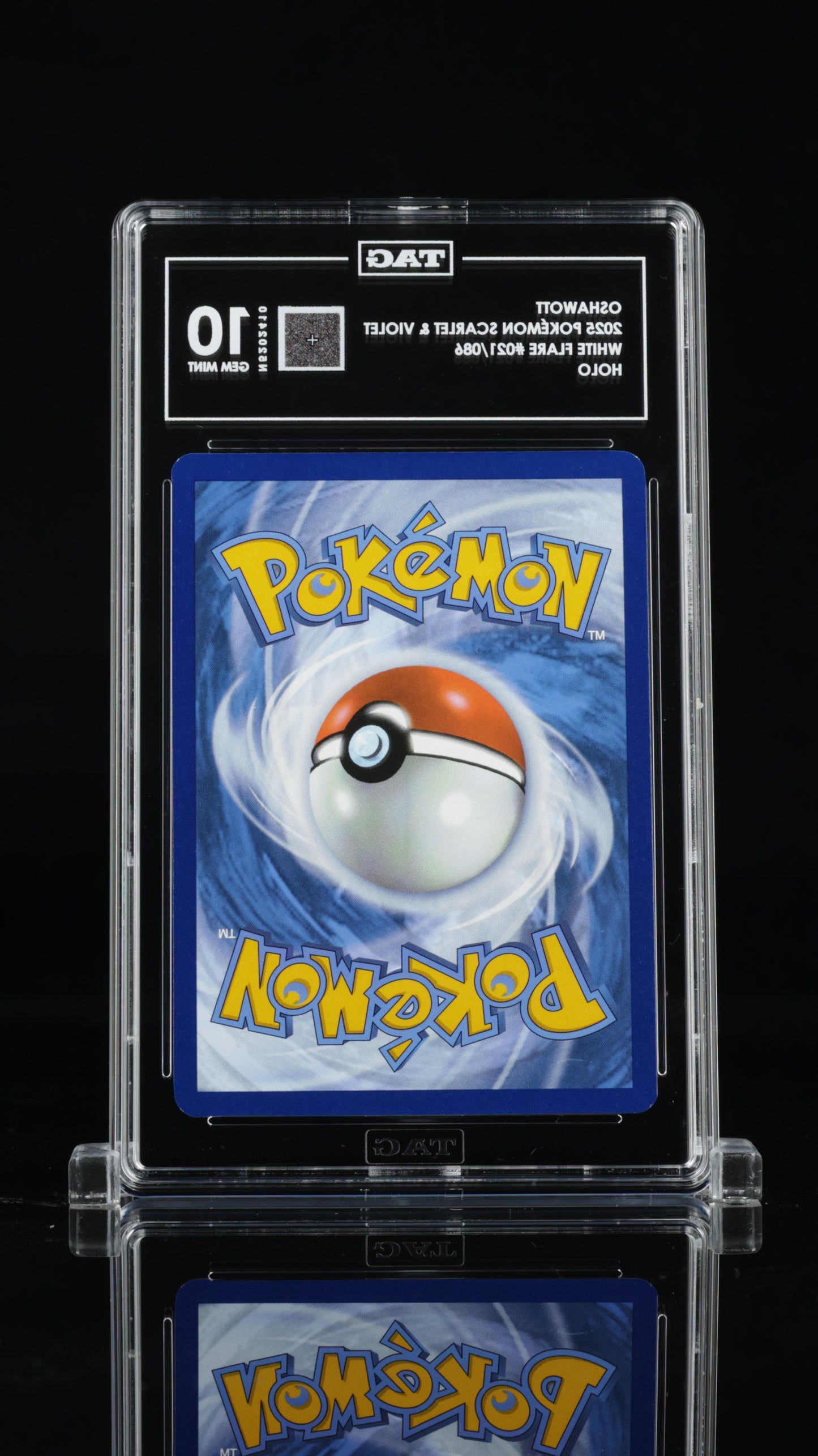 2025 Pokémon • White Flare Unova Poster Collection Promo • Oshawott • #021 • Holo • TAG 10 Gem Mint • N5202410 • POP 3 (1st Highest)