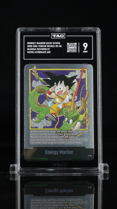 Dragonball Super Fusion World • Manga Booster 01 • Energy Marker (Son Goku) • E-42 • Grade: TAG 9 Mint • Cert. #U9649143