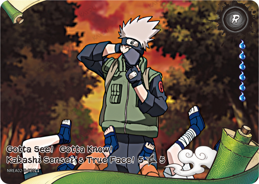 NREA02-R-020L1 · Gotta See!  Gotta Know!  Kakashi Sensei’s True Face!
5/5 · R
