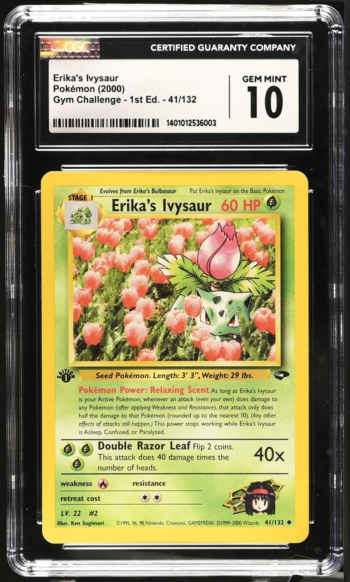 2000 Pokémon • Gym Challenge • Erika's Ivysaur • #41 • CGC 10 Gem Mint • 1401012536003
