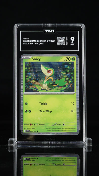 2025 Pokémon • Black Bolt Unova Poster Collection Promo • Snivy • #001 • Holo • TAG 9 Mint • F2644293