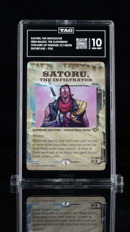 2024 Magic: The Gathering • Outlaws of Thunder Junction • Satoru, the Infliltrator (Showcase Foil) • #0298 • TAG 10 Gem Mint • G2543576 • POP 1