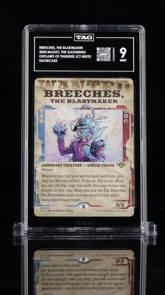 2024 Magic: The Gathering • Outlaws of Thunder Junction • Breeches, the Blastmaker (Showcase) • #0292 • TAG 9 Mint • J8353694 • POP 1