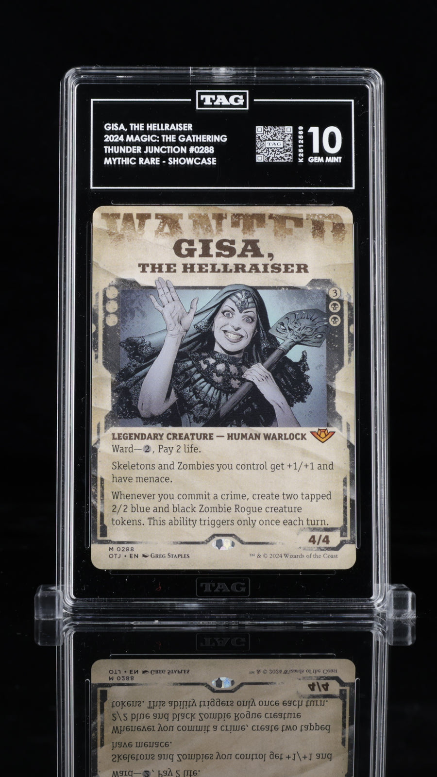 2024 Magic: The Gathering • Outlaws of Thunder Junction • Gisa, the Hellraiser (Showcase) • #0288 • TAG 10 Gem Mint • K2512569 • POP 1 (Only Graded)