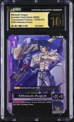 2026 Gundam • GD03 Release Event • Mikazuki Augus - Tournament Promo • #ST05-010 • CGC 10 Pristine • Pop 25 • 6151749003
