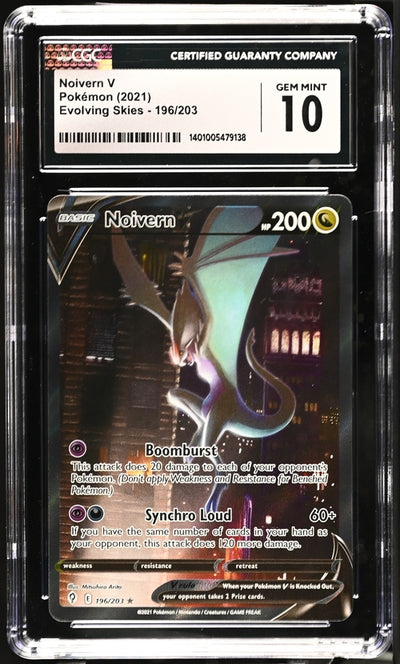 2021 Pokémon • Evolving Skies • Noivern V • #196 Alt Art • CGC 10 Gem Mint • 1401005479138