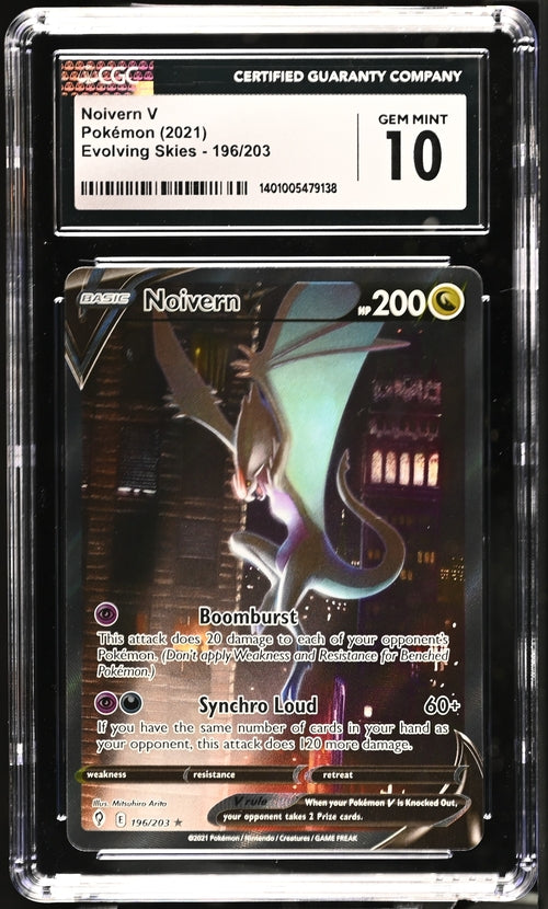 2021 Pokémon • Evolving Skies • Noivern V • #196 Alt Art • CGC 10 Gem Mint • 1401005479138