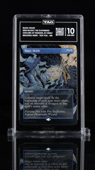 2024 Magic: The Gathering • Outlaws of Thunder Junction • Mana Drain • #0067 • Alt Art • TAG 10 Gem Mint • S5707830 • POP 1