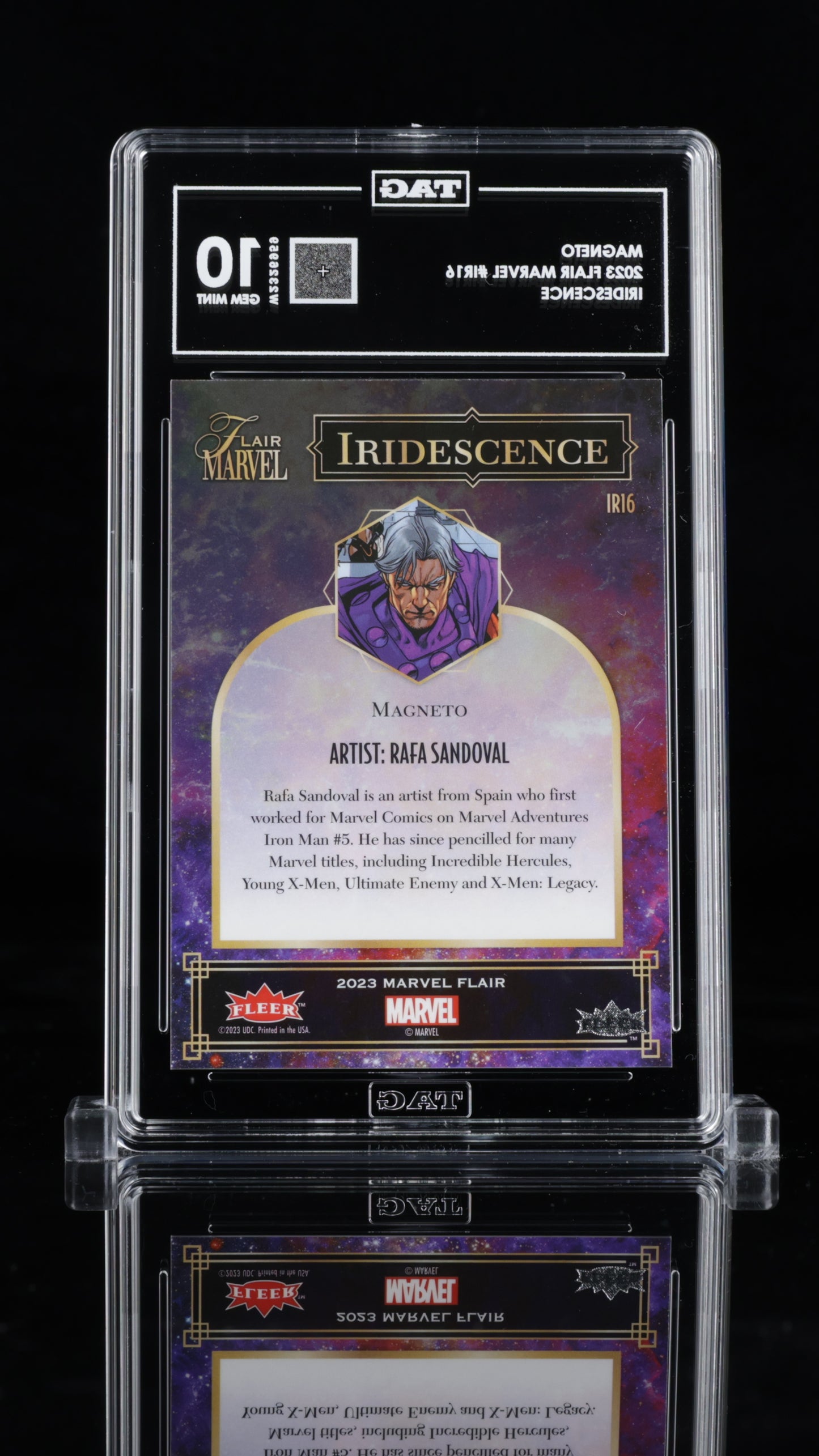 2023 Flair Marvel • Magneto&nbsp;• #IR16 • TAG 10 Gem Mint • W2326959