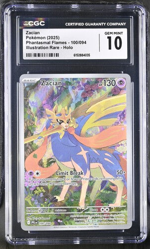 2025 Pokemon • Phantasmal Flames • Zacian - Illustration Rare • #100 • CGC 10 Gem Mint • 6152884035