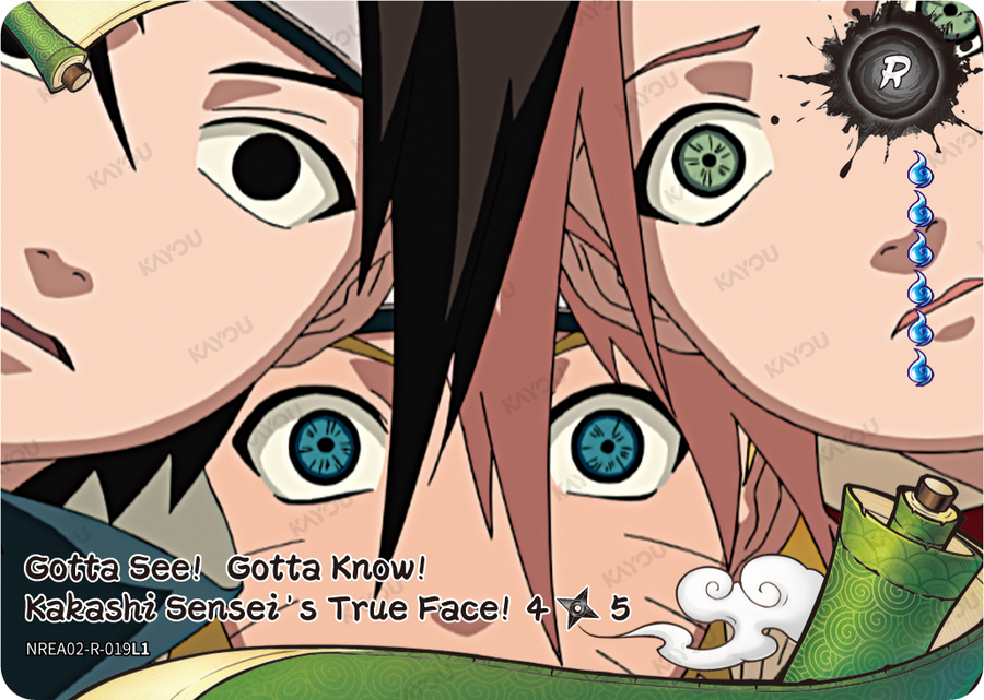 NREA02-R-019L1 · Gotta See!  Gotta Know!  Kakashi Sensei’s True Face!
4/5 · R