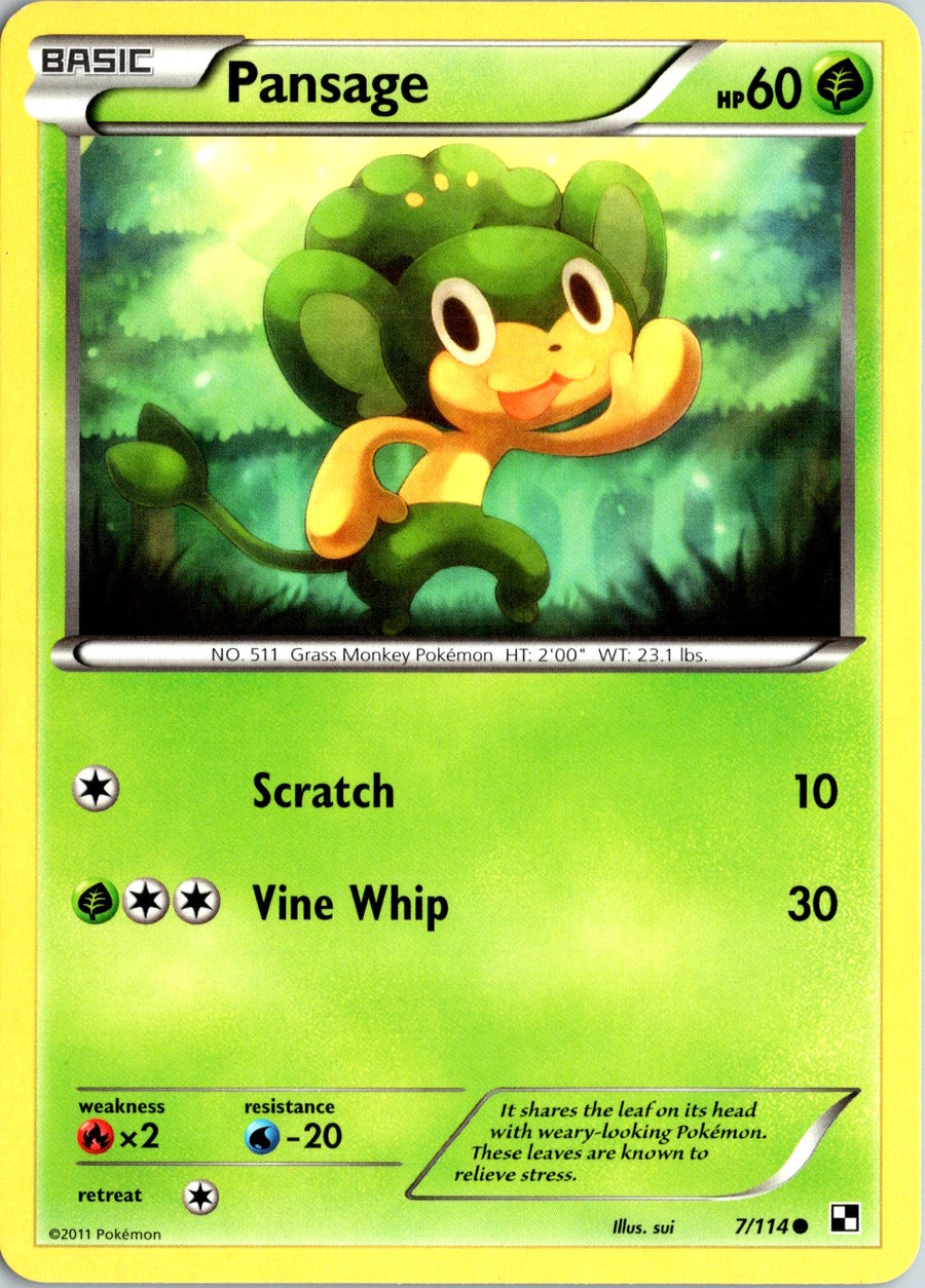 Pokémon Black & White: Pansage 7/114 - NM front
