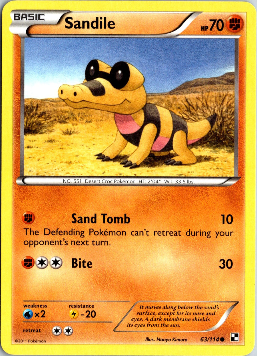 Pokémon Black & White: Sandile 63/114 - NM front