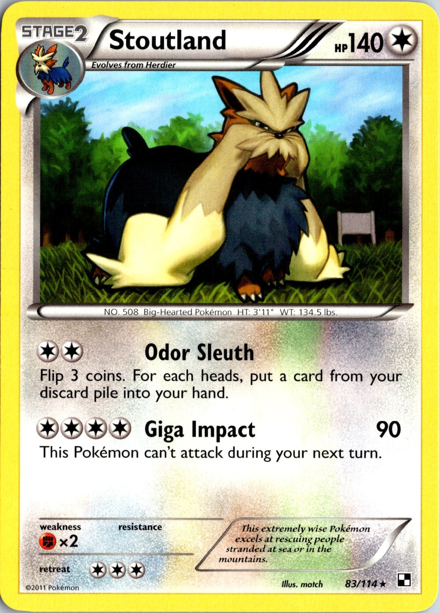 Pokémon Black & White: Stoutland 83/114 - NM front