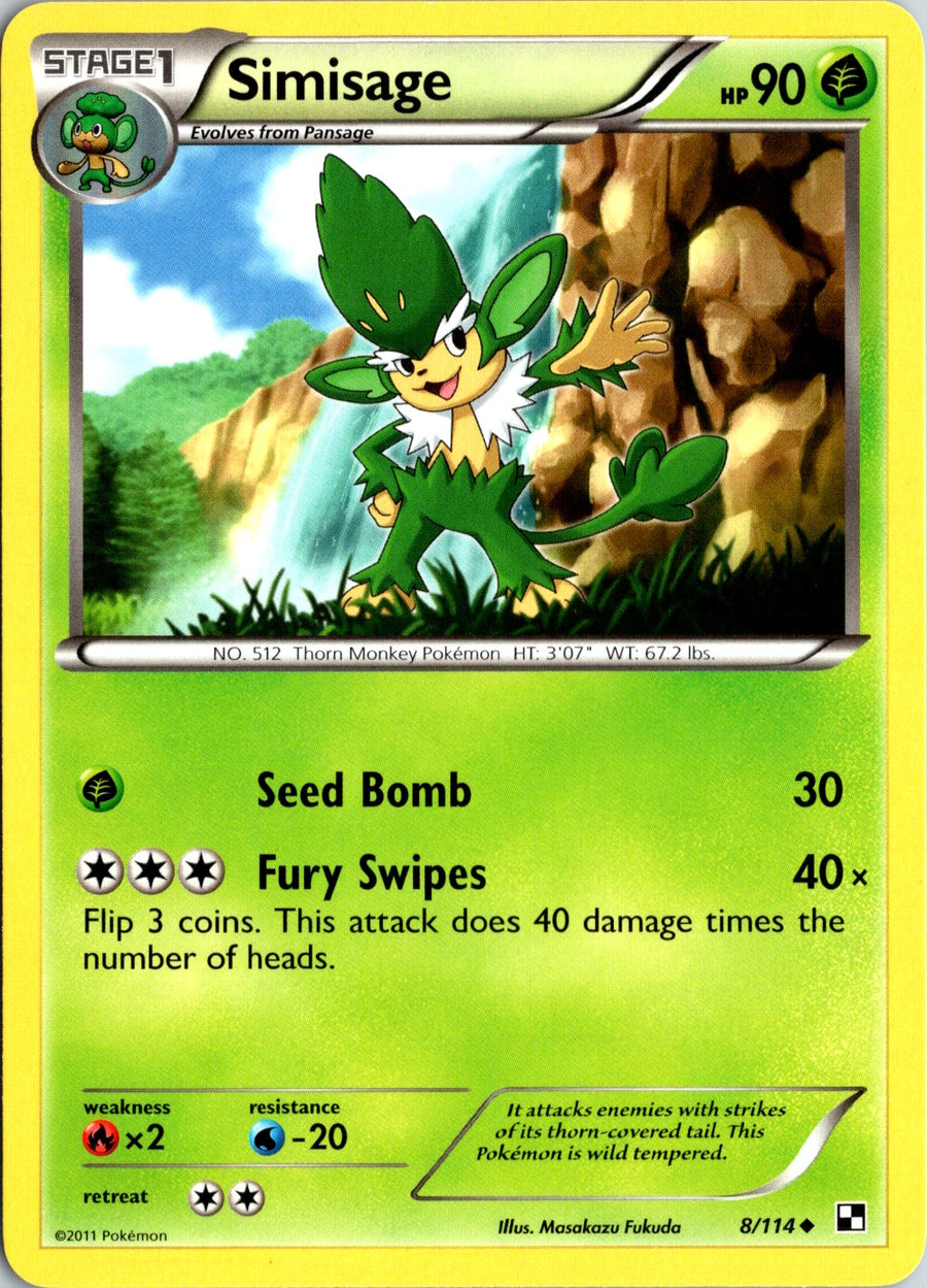 Pokémon Black & White: Simisage 8/114 - NM front