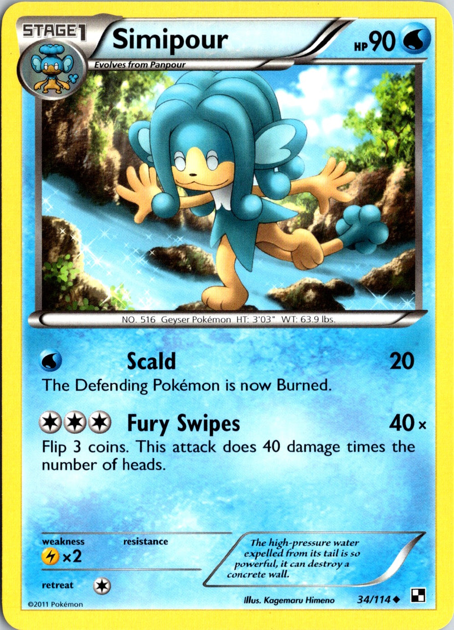 Pokémon Black & White: Simipour 34/114 - NM front
