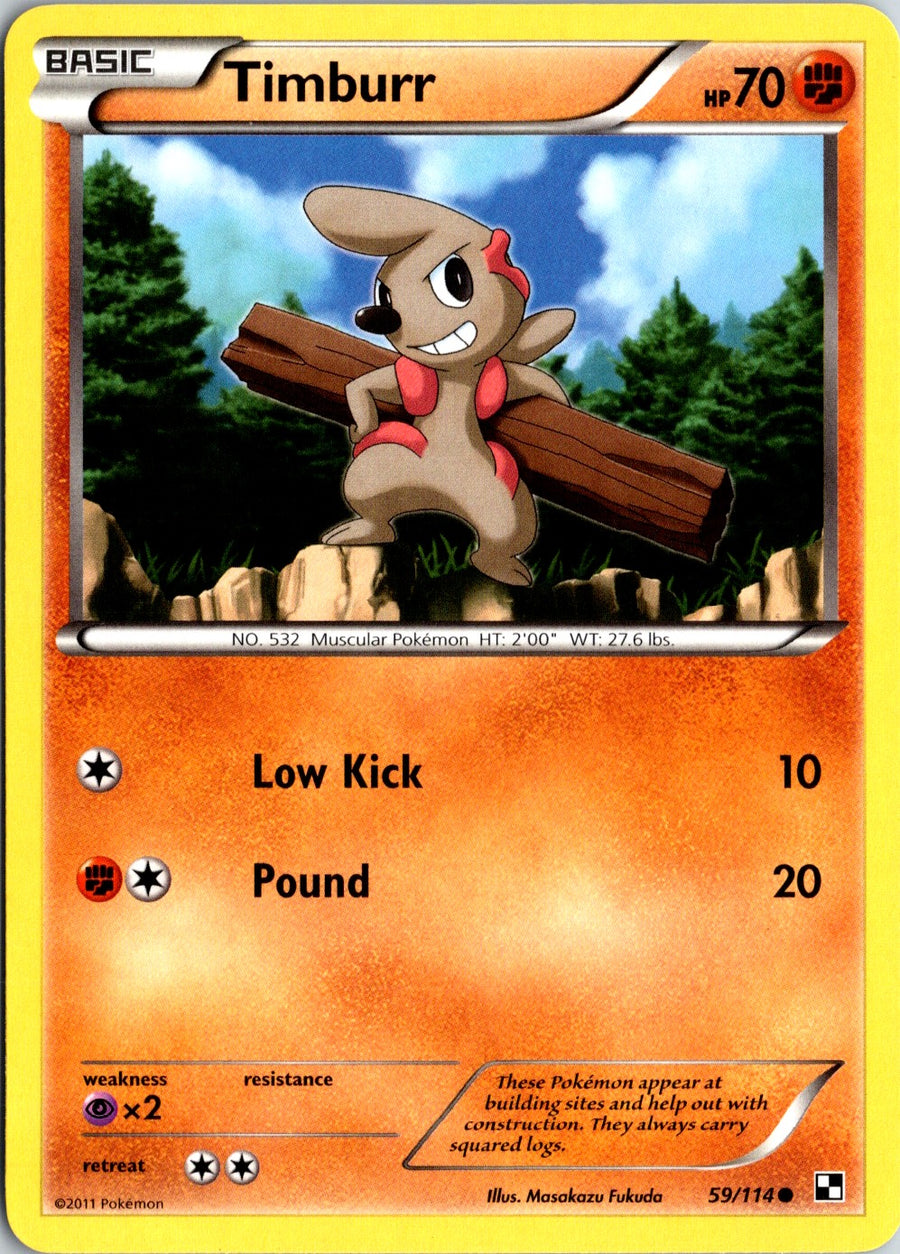 Pokémon Black & White: Timburr 59/114 - NM front