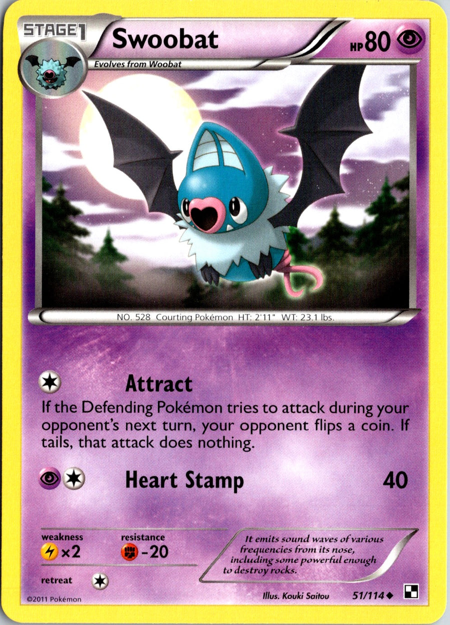 Pokémon Black & White: Swoobat 51/114 - NM front