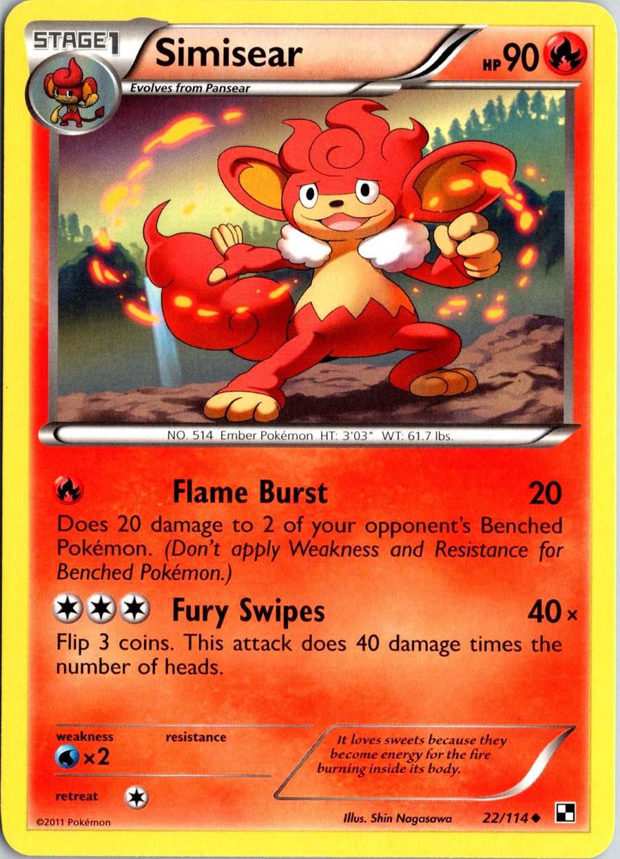 Pokémon Black & White: Simisear 22/114 - NM front